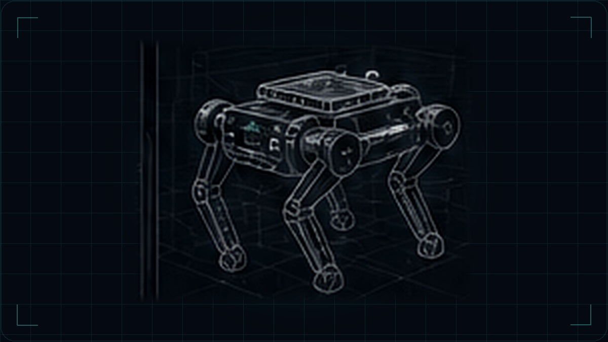 Technical wireframe study of a Unitree Go2 quadruped ground platform